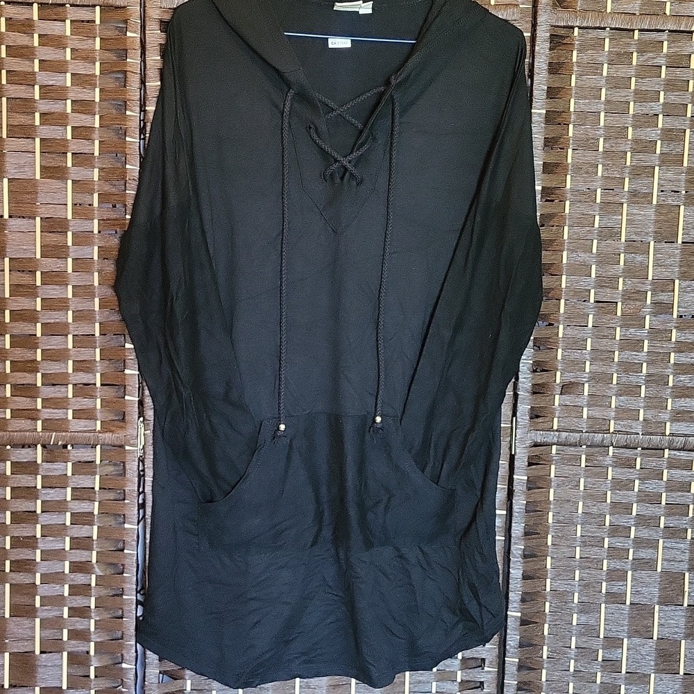 Saint Tropez West Black Hooded Top